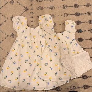 Janie and Jack White Floral Dress with Bloomers